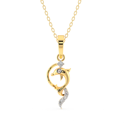 Dancing Dolphin Diamond Pendant