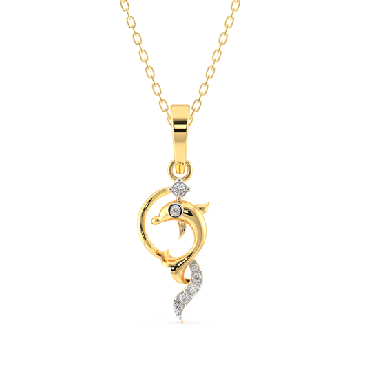 Dancing Dolphin Diamond Pendant