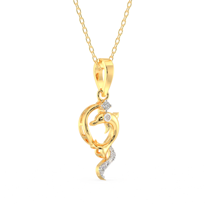 Dancing Dolphin Diamond Pendant