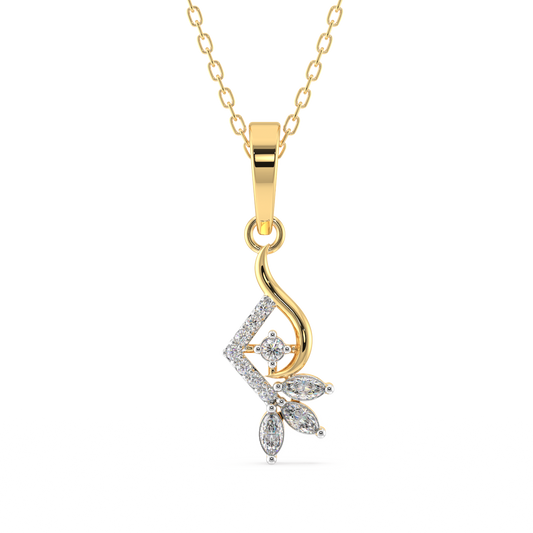 Floral Glint Diamond Pendant