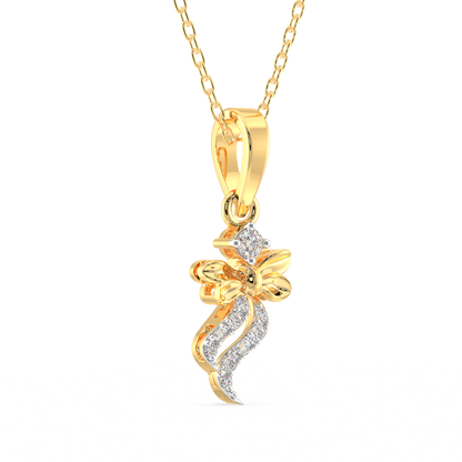 Elegant Butterfly Bow Diamond Pendant