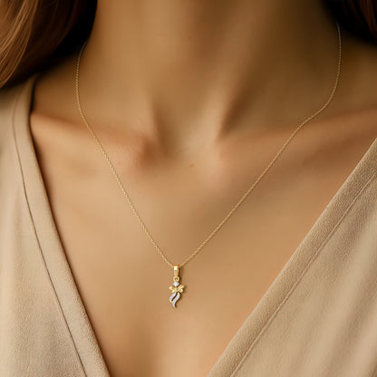 Elegant Butterfly Bow Diamond Pendant
